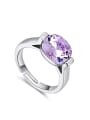 thumb Simple austrian Crystal Alloy Platinum Plated Ring 0
