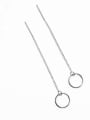 thumb 925 Sterling Silver With Silver Plated Simplistic round Threader Earrings 0