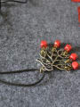 thumb Women Tree Shaped Red Beads Necklace 2