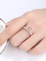 thumb 925 Sterling Silver With Artificial Pearl Simplistic Crown Band Rings 1