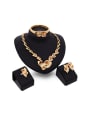 thumb Alloy Imitation-gold Plated Classical Rhinestones Four Pieces Jewelry Set 0