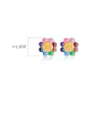 thumb 925 Sterling Silver With Gold Plated Cute Face Stud Earrings 3