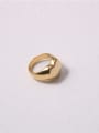 thumb Titanium With Gold Plated Simplistic Smooth Heart Band Rings 1