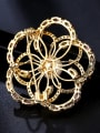 thumb Copper With Cubic Zirconia Delicate Flower Brooches 1