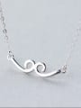 thumb 925 Sterling Silver With Platinum Plated Simplistic Note Pendant Necklaces 1