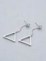 thumb Simple Cubic Zircon Hollow Triangle 925 Silver Stud Earrings 0