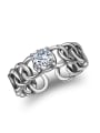 thumb Punk style 925 Thai Silver Cubic 4A Zircon Opening Ring 0