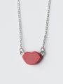 thumb Personality Red Lip Shaped Glue S925 Silver Necklace 0