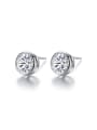 thumb Sterling silver with 3A zircon minimalist round earring 0