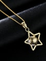 thumb Sterling Silver Pentagram Jewelry 7- 7.5mm Natural Pearl Necklace 2