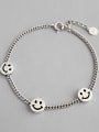 thumb 925 Sterling Silver With Antique Silver Plated Simple Smiley face  Bracelets 0