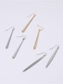 thumb Titanium With Gold Plated Simplistic Strip One Word  Earrings 0