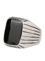thumb Punk style Black Enamel Silver Plated Alloy Ring 2