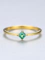 thumb Sterling silver simple four-claw Emerald semi-precious stone ring 0