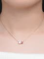 thumb Natural Freshwater Pearl Red Garnet Rose Gold Plated Necklace 1
