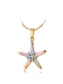 thumb Copper Alloy Gold Plated Fashion Star Zircon Necklace 0