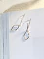 thumb Simple Hollow Rhombus Silver Earrings 2