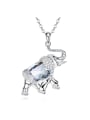 thumb Personalized White austrian Crystal Little Elephant 925 Silver Necklace 0