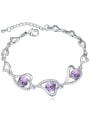 thumb Exquisite Hollow Hearts Cubic austrian Crystals Alloy Bracelet 3