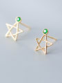 thumb 925 Sterling Silver With Platinum Plated Simplistic Star Stud Earrings 1
