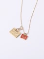 thumb Titanium With Gold Plated Personality Geometric Necklaces 3