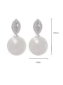thumb Copper With Platinum Plated Personality Water Drop Drop Earrings 2