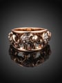 thumb Fashion Rose Gold Plated Elephant Shaped Rhinestone Ring 1