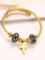 thumb Exquisite Gold Plated Cross Shaped Titanium Bracelet 0