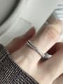 thumb 925 Sterling Silver With Platinum Plated Simplistic Irregular Midi Rings 1