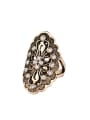 thumb Retro style Cubic Rhinestones Hollow Flowery Alloy Ring 0