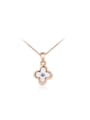 thumb Exquisite Flower Shaped Austria Crystal Necklace 0