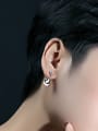 thumb Fashion Rhinestones Heart-shaped Titanium Earrings 1