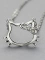 thumb Personalized Hollow Hello Kitty Pendant 925 Silver Necklace 2