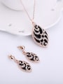 thumb 2018 Alloy Rose Gold Plated Fashion Rhinestones Water Drop shaped Two Pieces Jewelry Set 1