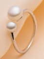 thumb Double Freshwater Pearls Opening Ring 2