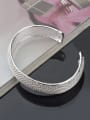 thumb Simple Silver Plated Copper Opening Women Bangle 2