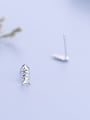 thumb Tiny Personalized Fish Bone 925 Silver Stud Earrings 0