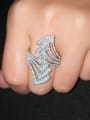 thumb Copper With  Cubic Zirconia Fashion Geometric Statement Rings 1