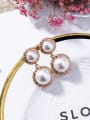 thumb Alloy With Gold Plated Fashion Round  Imitation Pearl Earrings 1