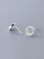thumb 925 Sterling Silver With Silver Plated Cute Round Bird Stud Earrings 2