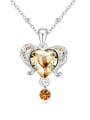 thumb Fashion austrian Crystals Heart Alloy Platinum Plated Necklace 4