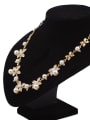 thumb Fashion Gold Plated Flowers Imitation Pearls Alloy Necklace 1