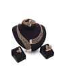 thumb Alloy Imitation-gold Plated Vintage style Rhinestones Grid-shaped Four Pieces Jewelry Set 0