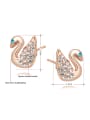 thumb Alloy Rose Gold Plated Fashion Austria Crystal Swan Two Pieces Jewelry Set 2
