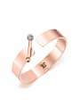 thumb Simple Rose Gold Plated Wide Titanium Bangle 0