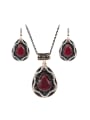 thumb Retro style Water Drop shaped Resin stones Alloy Two Pieces Jewelry Set 0