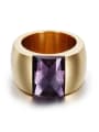 thumb Titanium With 18k Gold Plated Fashion Square Party Multistone Rings 1