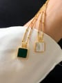 thumb Copper With Gold Plated Simplistic Square Necklaces 3
