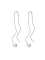 thumb Simple Water Wave Imitation Pearl Line Earrings 0
