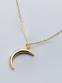 thumb 925 Sterling Silver With Gold Plated Simplistic Moon Necklaces 0